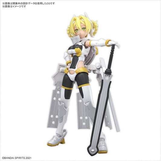 Pre-Order: Item Expected to Release August 2024

Bandai's "30MS (30 Minutes Sisters)" lineup gets a new sister -- say hello to Yufia! This set includes parts to build her body, three interchangeable faces with tampo printing (a normal expression, a smile, and a screaming face), and armor parts. Teeth parts are included, and can be installed if you like! Her waist armor is movable on multiple axes, and has a new structure that allows her to be displayed in a natural kneeling pose. Her shield and hammer can b