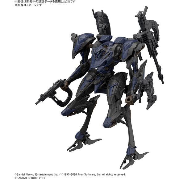 Bandai adds items from the game "Armored Core VI Fires of Rubicon" to their "30MM (30 Minutes Missions)" model-kit series! The armored core Steel Haze, piloted by V.IV Rusty, helps debut the new lineup! The head, core, arms, and legs each use the same structure as other "30MM" items, allowing you to enjoy them as a plastic model kit just like in the game; 3mm joints are used to attach both shoulder weapons and some left-handed weapons. The weapon Vvc-774LS comes with replacement parts to display it in its u