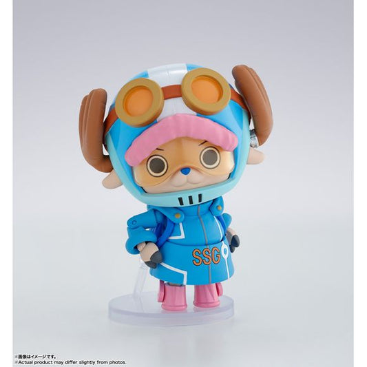 <p>Tony Tony Chopper from One Piece joins S.H.Figuarts in his Future Island Egghead outfit with a completely new figure design.</p>
<p>Interchangeable facial parts and a wide range of motion allow Chopper to be displayed in a variety of expressive and dynamic poses inspired by the Egghead arc.</p>
<p><strong>Product Features:</strong></p>
<ul>
<li>Based on One Piece</li>
<li>Part of the S.H.Figuarts series</li>
<li>Articulated for dynamic posing</li>
<li>Includes interchangeable expression and/or he