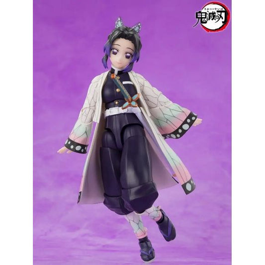Shinobu Kocho from "Demon Slayer: Kimetsu no Yaiba" is now part of the "S.H.Figuarts" action-figure series from Bandai! The intricate patterns of her haori are reproduced in detail, and her wide range of motion allows you to recreate battle scenes, as well as her "Breath of Insects" technique! Her hair ornament is reproduced in detail too.