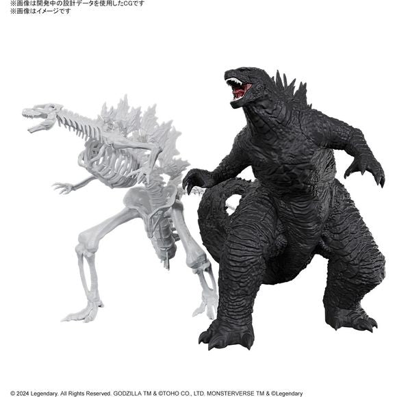 Bandai's newest model kit of the mighty Godzilla, as he was seen in the 2024 film "Godzilla x Kong: The New Empire," features a skeleton designed by Shinji Nishikawa, who has participated in many "Godzilla" movies in terms of monster and mecha design, and an exoskeleton taken straight from the film! This display model has been designed with a detailed skeletal structure and an organic, high-density exoskeleton.