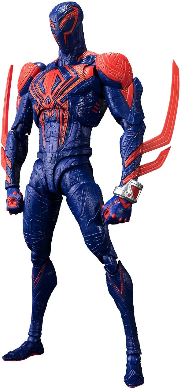 <p><strong>PRE-ORDER: Expected to ship in June 2027.</strong></p>
<p>From <em>Spider-Man: Across the Spider-Verse</em> comes Spider-Man 2099 as the “928 Warden of the Multiverse” in Bandai Tamashii Nations' S.H.Figuarts series!</p>
<p>This updated version of Miguel O'Hara features revised coloring with added red line detailing across the body. A newly sculpted shouting head captures his intense expression from the film, while web parts and a dedicated display stand expand the posing possibilities.</p>
<p><s
