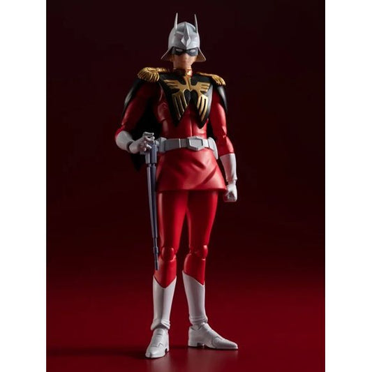 PRE-ORDER: Expected to ship in December of 2025
The "Red Comet," Char Aznable, makes a long-awaited appearance in S.H.Figuarts. While pursuing beautiful proportions, we have carefully implemented the articulation gimmicks with Char's most famous scenes in mind. In addition, a wide range of poses and scenes can be reproduced with a variety of interchangeable parts.
