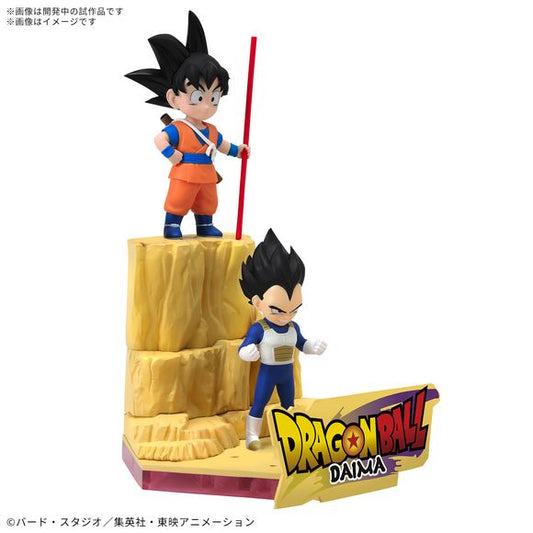 This pre-painted plastic model kit from Bandai allows you to display the world of "Dragon Ball DAIMA" on your desktop! Pre-painted parts for the face and body make assembly super-fast and easy, and the rocky base is also carefully reproduced.