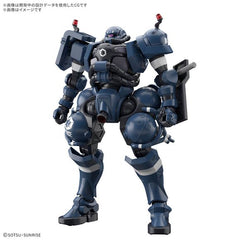 From "Mobile Suit Gundam GQuuuuuuX" comes a High Grade model of the Military Police Zaku! The shoulder lights are recreated with clear parts, and the shoulder blocks can move independently, allowing for dynamic action poses. The mono-eye is movable, too! With the included marking stickers, you can recreate details from the show. Be sure to add it to your Gunpla collection!