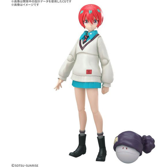 From "Mobile Suit Gundam GQuuuuuuX," protagonist Amate Yuzuriha (Machu) joins the Figure-rise Standard series lineup of model kits! A variety of facial expressions are included. The kits features one tampo-printed face, as well as two faces that can be used with the included water-transfer decals.
The inner hair color is recreated using part segmentation to capture the appearance of the anime. In addition to the cardigan, parts to recreate a short-sleeve uniform are included. And to make posing easier, the