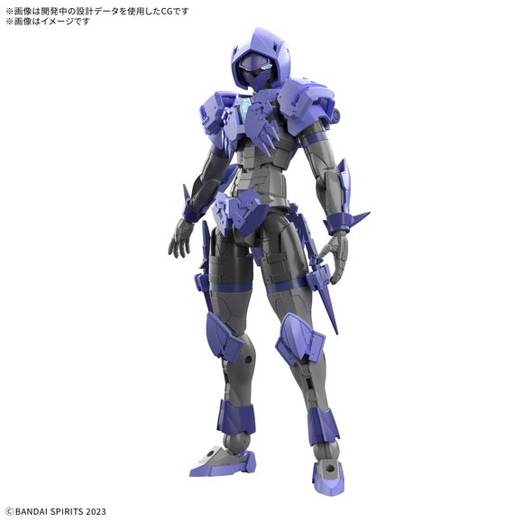 Bandai's "30MF (30 Minutes Fantasy)" figure-kit series allows you to create your own fantasy-based figures and characters! The starter set includes armor and armed parts in addition to the base "silhouette" (elementary body). The body included with the Liber Assassin is the same as the 30MF Liber Knight; the "silhouette" is fully posable like a human body, including movable axes on the head and neck that allow natural flexibility.