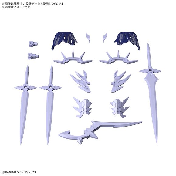 This set of armor and weapons allows your figure to be "classed up" to a higher-tier job with armor replacement -- you can "class up" to Liber Assassin Slash by combining this armor with that of the Liber Assassin (sold separately).