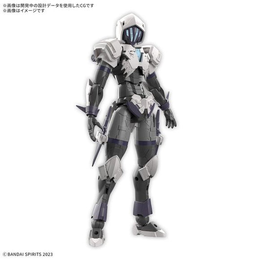 Bandai's "30MF (30 Minutes Fantasy)" figure-kit series allows you to create your own fantasy-based figures and characters! The starter set includes armor and armed parts in addition to the base "silhouette" (elementary body). The body included with the Rosan Assassin is the same as the 30MF Rosan Knight; the "silhouette" is fully posable like a human body, including movable axes on the head and neck that allow natural flexibility.