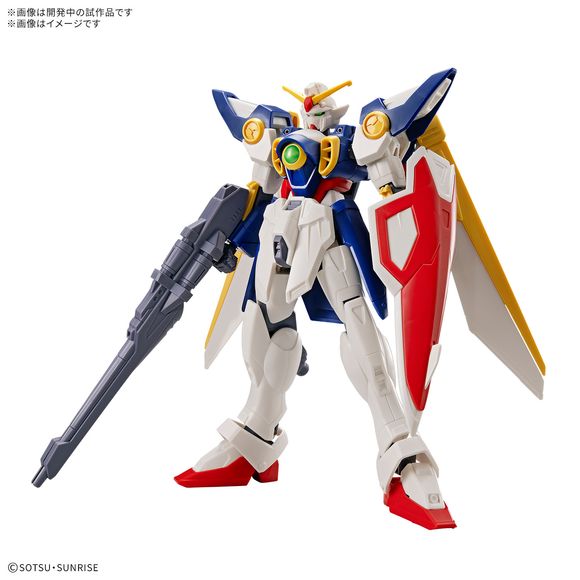The Wing Gundam from "Mobile Suit Gundam Wing" is now available in Bandai's "Entry Grade" model-kit lineup, which combines ease of assembly with high quality!
Various weapons are included.
No stickers are required! The sophisticated parts division allows you to recreate its distinctive color scheme just by assembling it.