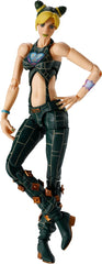 PRE-ORDER: Expected to ship in January of 2027.
Jolyne Cujoh from "JoJo's Bizarre Adventure: Stone Ocean" joins Bandai's "S.H.Figuarts" action-figure lineup! This figure features a movable mechanism that allows her to get into all of her iconic poses from the series, as well as expressive action poses! To express her clear-cut facial features to the limit, Tamashii Digital Coloring Technology is used, and a special set of hands is included to allow her to unleash her "Stone Free" stand when combined with f