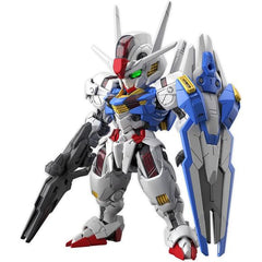 Gundam Aerial from "Mobile Suit Gundam: The Witch from Mercury" now joins Bandai's MGSD model kit series, a new high-end super-deformed (SD) brand that brings Master Grade (MG) technology to SD-style model kits!
The internal frame combines metallic silver parts and multiple molding colors to achieve a high-density design. The front armor can move upwards, ensuring a wide range of motion for the legs with multiple joints. Kneeling poses will also look more natural with the sliding movement of the exterior a