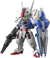 Gundam Aerial from "Mobile Suit Gundam: The Witch from Mercury" now joins Bandai's MGSD model kit series, a new high-end super-deformed (SD) brand that brings Master Grade (MG) technology to SD-style model kits!
The internal frame combines metallic silver parts and multiple molding colors to achieve a high-density design. The front armor can move upwards, ensuring a wide range of motion for the legs with multiple joints. Kneeling poses will also look more natural with the sliding movement of the exterior a