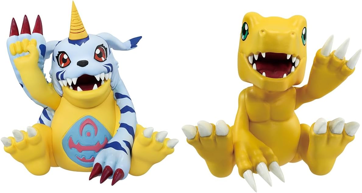 Bandai is proud to announce their newest release in the fan favorite Ichibansho line of figures: Agumon & Gabumon (Clash of Light and Darkness) from the Digimon animated series is here! Standing at approximately 3" tall, the adorable Agumon and Gabumon are seen in a sitting position as they wave hi to their Digidestined partners, Tai and Matt. Digivolve your way into ordering your figure today and grow your Digimon collection in style!