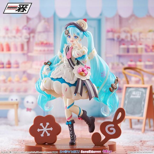 Bandai Spirits Ichibansho is proud to announce their newest release Snow Miku -2026-! Standing at approximately 7.1" tall, this new design for Snow Miku - 2026- is seen in their popular pose. Be sure to collect this and enhance your display with other incredible Ichibansho figures! The product box will have a Bandai Namco warning label, which is proof that you are purchasing an officially licensed product.