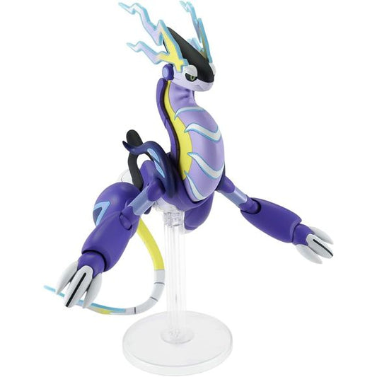Miraidon is the newest addition to Bandai's Pokemon model kit lineup! This model kit has been specially designed so it's easy to assemble, even for beginners, without any tools! The parts division allows for easy assembly and a colorful finish; the parts can be easily removed from the runners without tools. Stickers are provided for his eyes. You'll love him -- order yours today!