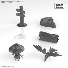 <p>This set from Bandai allows you to expand your "30MF (30 Minutes Fantasy)" displays!</p>
<p>This set filled with monsters and scenery parts can expand the range of adventure situations you can create. Includes signs, logs and rocks as scenery parts to create different situations; monsters in the shape of mushrooms, birds and slime are also included. Some of the monsters can be used as customization parts.</p>
