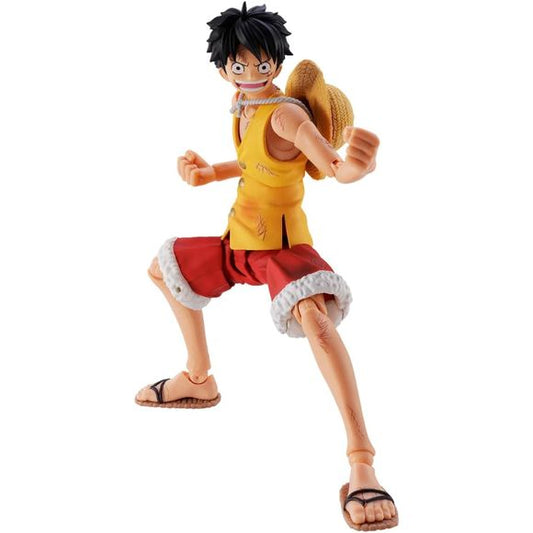 <p>From the TV animation "ONE PIECE", MONKEY D.LUFFY in his outfit from the Marineford Summit Battle joins the S.H.Figuarts series! In addition to advanced articulation to realize several action scenes during the Marineford Summit Battle, dynamic poses can be recreated with soft plastic material parts! Don't miss out on adding it to your collection!</p>
<p>5.7 inches (14.5cm) tall. Includes Monkey D. Luffy figure, 2 Pairs of interchangeable hands, 3 Interchangeable expression parts, and a Straw hat.</p>
<p>