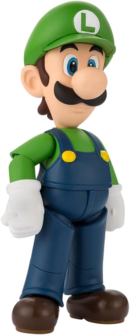 Poseable! Expand your world! Fully action Luigi figure! S.H.Figuarts The Super Mario Brothers series of Mario figures is back again!
In addition to the various poses that can be achieved only with action figures, the world of Mario can be further expanded by combining with other products in the series, which are sold separately. The main body of the figure is designed to reproduce the proportions of Luigi, while also allowing for a variety of action poses. One brick block and one red shell are also include