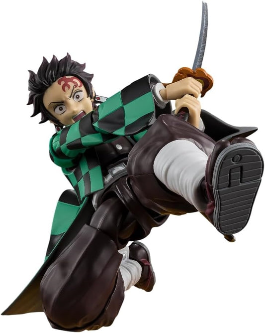 Tanjiro Kamado from "Demon Slayer: Kimetsu no Yaiba" joins the "S.H.Figuarts" action-figure series from Bandai, as seen in the Battle at Infinity Castle! He boasts an overwhelming range of motion, and comes with new interchangeable faces and accessories inspired by the Battle at Infinity Castle.