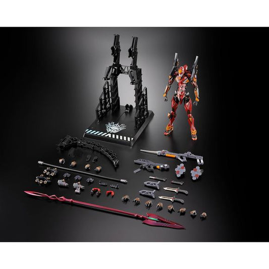 <p>To commemorate the 30th anniversary of the "Evangelion" series, this special-edition figure, which includes a Spear of Cassius approximately 400mm in length, as well as a special stand featuring the anniversary logo, is now available!</p>
<p>In addition to the Unit-02 figure, a newly designed Spear of Cassius is included as well, featuring a length of approximately 400mm and a design made using clear parts and metallic paint to give it its own unique shape and texture. This special-edition product also i