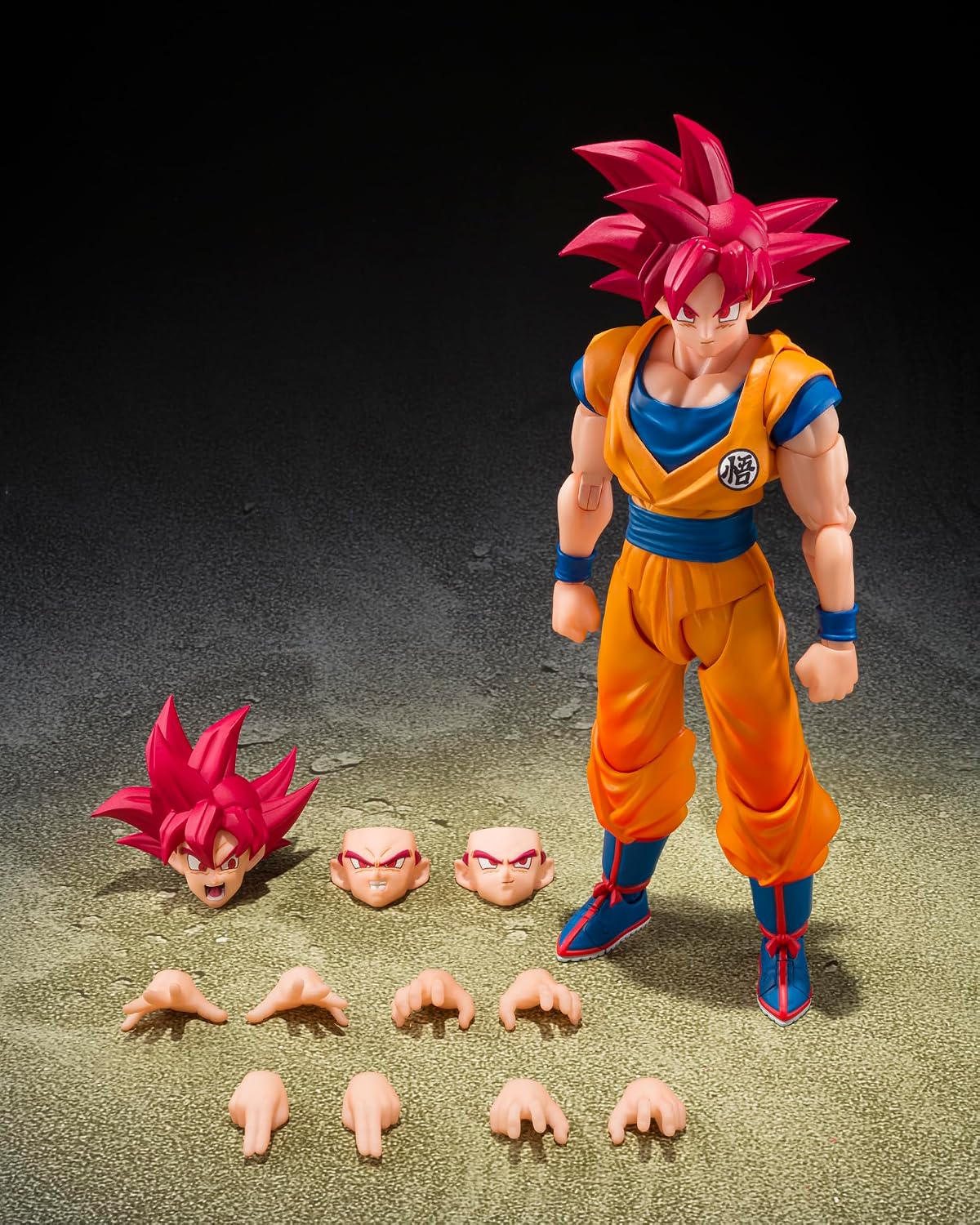 From Dragon Ball Super, Super Saiyan God Son Goku joins S.H.Figuarts with an all-new sculpt!
Goku has been realized with a brand-new sculpt that pays meticulous attention to proportions, facial expressions, and fine details. This figure incorporates newly engineered articulation developed for the S.H.Figuarts Dragon Ball series—particularly adopting the Dynamic-Movable Shoulder System (patent pending) for the shoulders. 5.7 inches (14.5cm) tall.
Includes:
Super Saiyan God Goku figure
4 Pairs of interchang