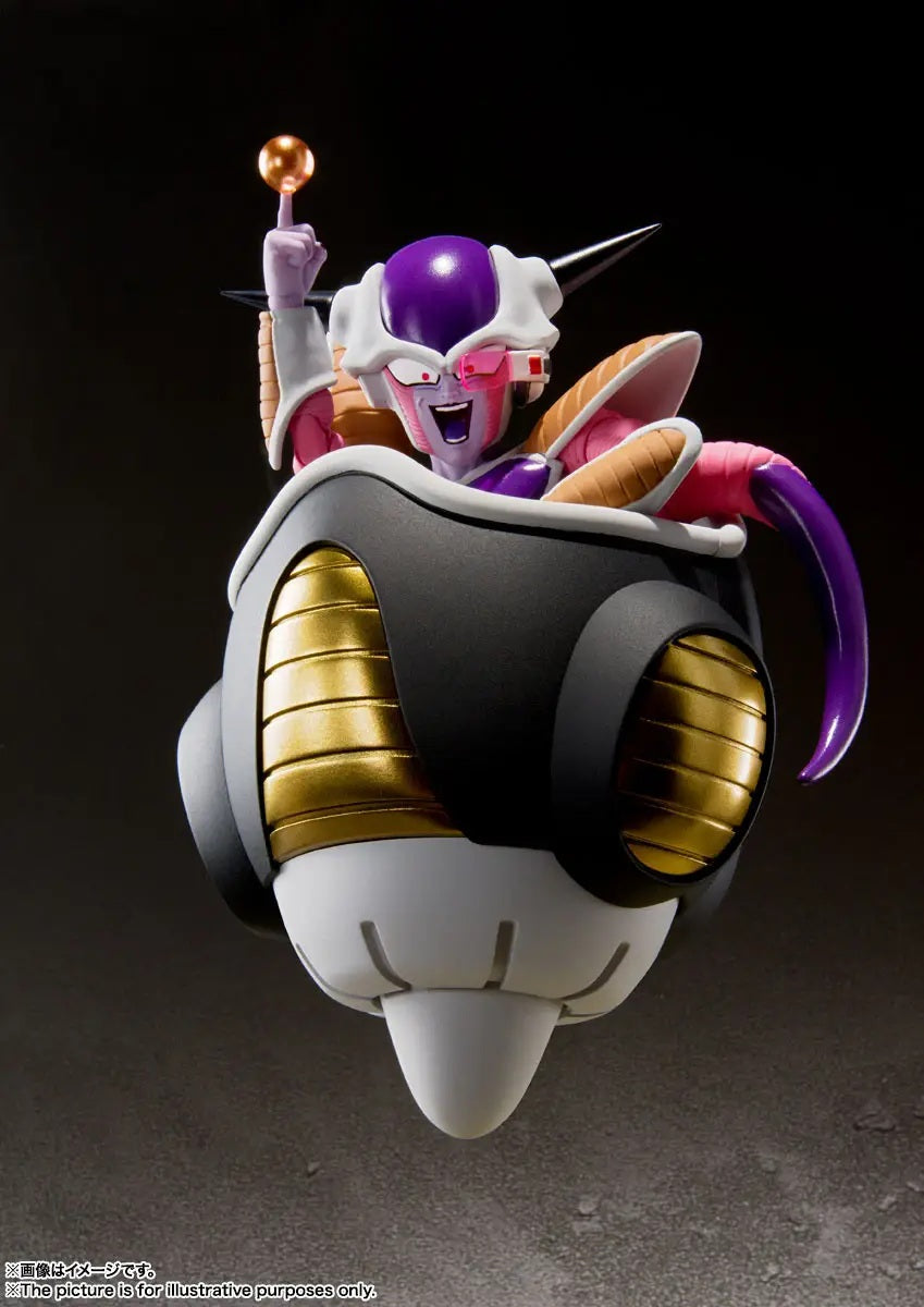 <p>Bring one of the most iconic villains in <strong>Dragon Ball Z</strong> to your collection with the <strong>S.H.Figuarts Frieza First Form & Frieza Pod Set</strong> from Bandai Tamashii Nations!</p>
<p>Frieza is recreated in his intimidating First Form with the articulation and detailed sculpting expected from the S.H.Figuarts line. Standing approximately 4.3 inches tall, the figure includes multiple interchangeable expressions and hands, allowing you to recreate a wide variety of memorable scenes f