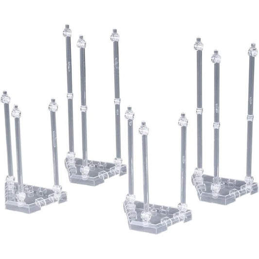 Introducing the "Weapon Display Base" that expands the range of "fun to display" after assembly! All parts are made of clear plastic and includes 4 bases and 12 support posts. Joint parts are also included that can be connected to the separately sold action base. By using it in combination with the separately sold action base, you can create a realistic display!
Includes:
4 Pedestals
6 Arms (short)
6 Arms (long)
Joint parts set