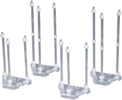 Introducing the "Weapon Display Base" that expands the range of "fun to display" after assembly! All parts are made of clear plastic and includes 4 bases and 12 support posts. Joint parts are also included that can be connected to the separately sold action base. By using it in combination with the separately sold action base, you can create a realistic display!
Includes:
4 Pedestals
6 Arms (short)
6 Arms (long)
Joint parts set