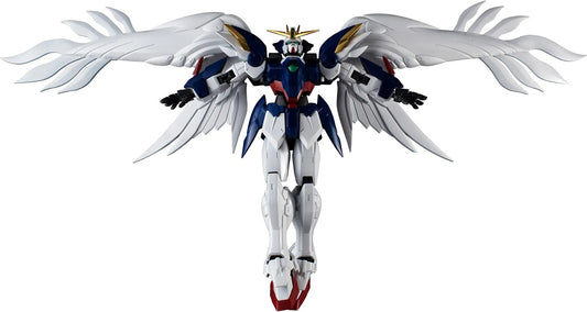 PRE-ORDER: Expected to ship in November 2026.
The Wing Gundam Zero, which played a pivotal role in "Mobile Suit Gundam Wing: Endless Waltz," joins Bandai's "Gundam Universe" series as a renewed edition! This figure incorporates the Universal Reaction Frame to pursue the optimal range of articulation and playability necessary to faithfully recreate scenes from the anime! It captures the suit's distinctive design while balancing ease of posing with a stylish aesthetic.
The Twin Buster Rifle is included, all