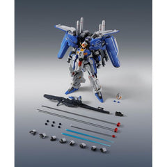 From Ka Signature comes the Ex-S Gundam, featuring its distinctive splitter camouflage and an alternate head with red eyes for when the A.L.I.C.E. system is activated!
Under the supervision of Hajime Katoki, the Ex-S Gundam joins Ka Signature with blue splitter camouflage paint, plus a head part representing the red-eyed state during A.L.I.C.E. activation. You can recreate poses wielding the Beam Smart Gun and scenes with the INCOMs deployed. 5.9 inches (15cm) tall.