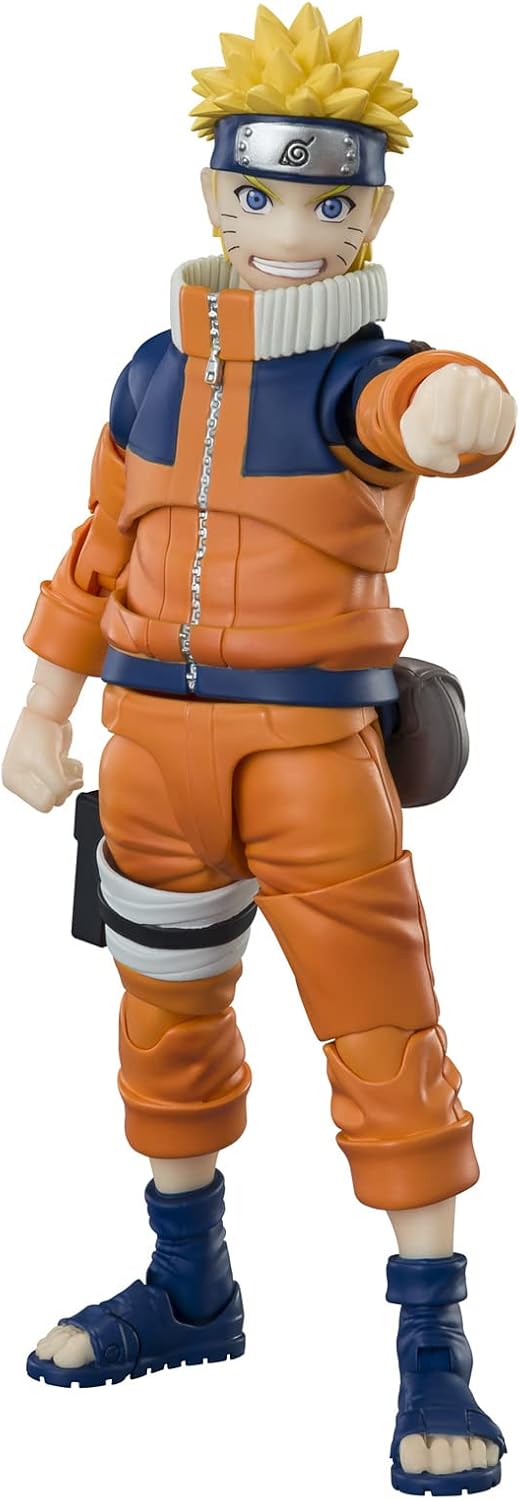 Young Naruto joins S.H.Figuarts!
Dynamic posability lets you capture classic "NARUTO" scenes, while faithful sculpting accurately captures his youthful appearance! 5.31 inches (13.5cm) tall.
Includes:
Naruto figure
4 Interchangeable expression parts
11 Interchangeable hands
4 Left
7 Right
Kunai
Rasengan