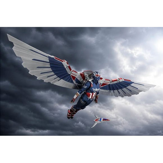 PRE-ORDER: Expected to ship in February of 2027.
A new Captain America from The Avengers appears in S.H.Figuarts! Sam Wilson's Captain America is entrusted with the "symbol of justice" in the Marvel Cinematic Universe. In addition to the shield, a complete set of distinctive large wing parts is also included. This allows for the recreation of both close-quarters combat and aerial combat. Be sure to add this figure to your Marvel collection! 6.1 inches (15.5cm) tall.