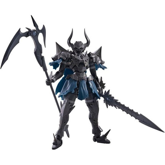 Bandai introduces the Nekros Knight into their "30MF (30 Minutes Fantasy)" model-kit lineup, where you can create your own fantasy job! The Nekros Knight is a Class III death knight who wields a giant scythe that holds the power of a sinister curse. This starter set includes the "Silhouette" (base body), as well as armor and weapon parts.
The included Silhouette has the same form as the separately sold 30MF Liber Knight.
The Silhouette is capable of flexible, human-like actions, making it suitable for any