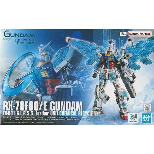 The RX-78F00/E Gundam, which appeared in the all-new footage shown at the Osaka-Kansai Expo's "GUNDAM NEXT FUTURE PAVILION," is now available as a 1/144 scale model kit! Equipped with the EX-001 G.L.R.S.S. Feather Unit, you can take to the skies and re-enact your favorite moments from the celebration footage or envision your own dynamic moments!