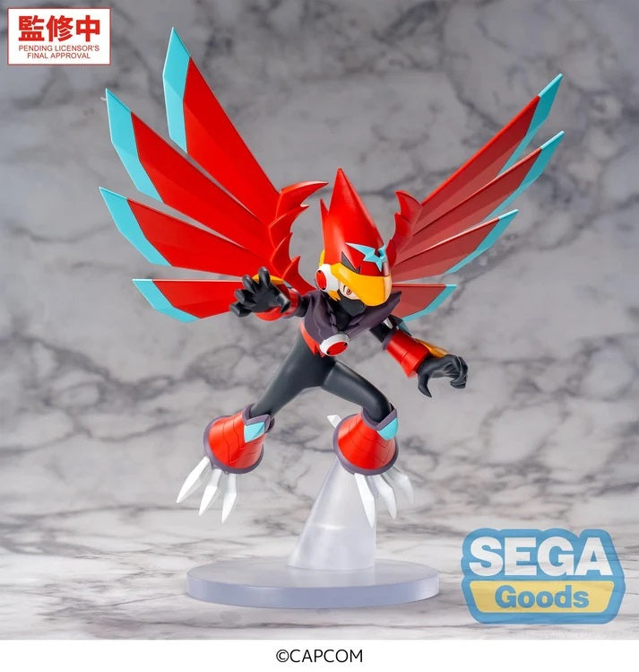 PRE-ORDER: Expected to ship in April of 2027.
From the popular Mega Man Battle Network video game comes the Luminasta Mega Man Falzar Beast figure by Sega! This figure stands around 7.5 inches in height and displays Mega Man in his Falzar Beast form while flying in a popular pose. Don't miss out on adding this figure to your collection! 7.5 inches (19cm) tall.