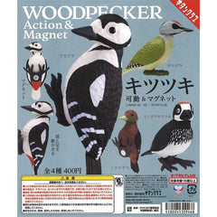 The magnet installed in the woodpecker's feet creates the act of perching on a tree.
There are 4 types in total: Great spotted woodpecker, Grey-capped pygmy woodpecker, Okinawa woodpecker, & Acorn woodpecker
You will receive 1 random