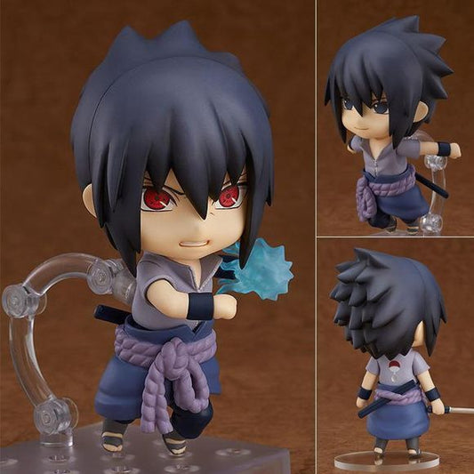 "Shut up... you bonehead."

From the popular anime series 'Naruto Shippuden' comes a rerelease of the Nendoroid of Sasuke Uchiha! Sasuke's cool and composed appearance from the Shippuden series has been faithfully converted into Nendoroid size and he comes complete with three face plates including his standard expression, a Sharingan expression as well as a Mangekyou Sharingan expression!

Nendoroid Sasuke also comes with a selection of optional parts including his 'Chidori' ninjutsu parts to contrast w