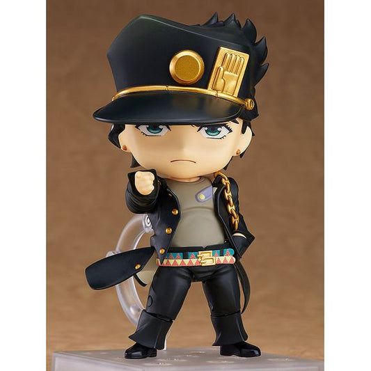 "Yare Yare Daze."

From the anime series "JoJo's Bizarre Adventure: Stardust Crusaders" comes a rerelease of the Nendoroid of the quiet and calm protagonist, Jotaro Kujo! The figure is fully articulated, so you can display him in a wide variety of poses. Face plates include his intrepid standard expression, his "Ora Ora" expression, as though he's unleashing a flurry of attacks, as well as a dauntless smiling expression.

His included school uniform hat that appears to be a part of his hair comes in a s