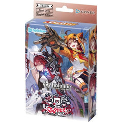 hololive OFFICIAL CARD GAME welcomes "Advent" and "Justice" from hololive English as brand-new Start Decks!
These Start Decks feature all the cards you need to get started with playing hololive OFFICIAL CARD GAME right away!
With two brand new OSR rarity Oshi holomem cards specially included in each start deck, featuring Shiori Novella & Koseki Bijou for Start Deck "Oshi Advent," and Elizabeth Rose Bloodflame & Gigi Murin for Start Deck "Oshi Justice!"
Also included are reprints of previously released suppo