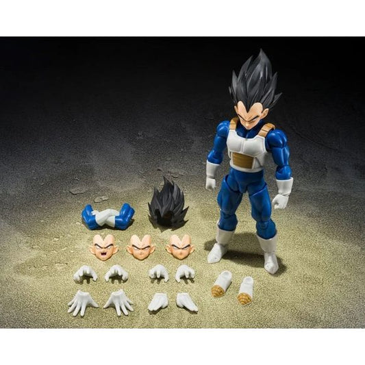 PRE-ORDER: Expected to ship in May of 2027.
From Dragon Ball Z, Vegeta in his outfit from the Android/Cell Saga joins S.H.Figuarts with a newly sculpted design!
With careful attention paid to details such as proportions, hair volume, and facial expressions, inspired by the anime artwork of the time, this figure is brought to life with newly sculpted parts. Incorporating the further refined articulation structure cultivated through the S.H.Figuarts Dragon Ball series, it especially features the Dynamic-Mov