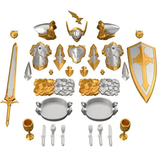 <p><strong>PRE-ORDER: Expected to ship in January-February 2027.</strong></p>
<p>The newest entry in Bandai's "30MF (30 Minutes Fantasy)" lineup, where you can create your very own fantasy job class, is the "30MF" Item Shop 6 (Gold/Silver Option)!</p>
<p>This set is packed with weapons and items color-coded in golden and silver shades. The included items consist of silverware and golden goblets. The weaponry lineup features a sword and shield, in addition to various armor pieces. Includes armor parts with