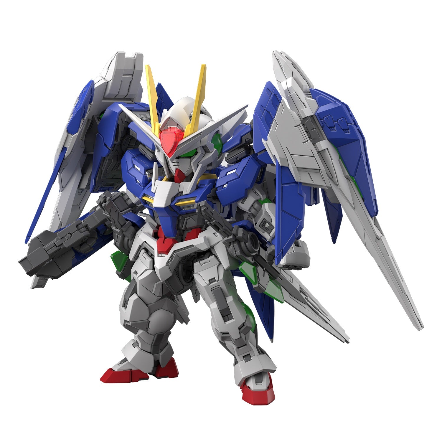 PRE-ORDER: Expected to ship in April 2027.
The legendary 00 Raiser from Mobile Suit Gundam 00 joins Bandai Spirits' premium MGSD model kit lineup! Combining Master Grade-level engineering and detail with stylized SD proportions, this kit features an internal frame, impressive articulation, and an array of weapons and specialized gimmicks.
The shoulder-mounted GN Drives feature MGSD-original rotating mechanisms that reveal clear internal parts, while the 00 Raiser incorporates additional mechanisms that ex