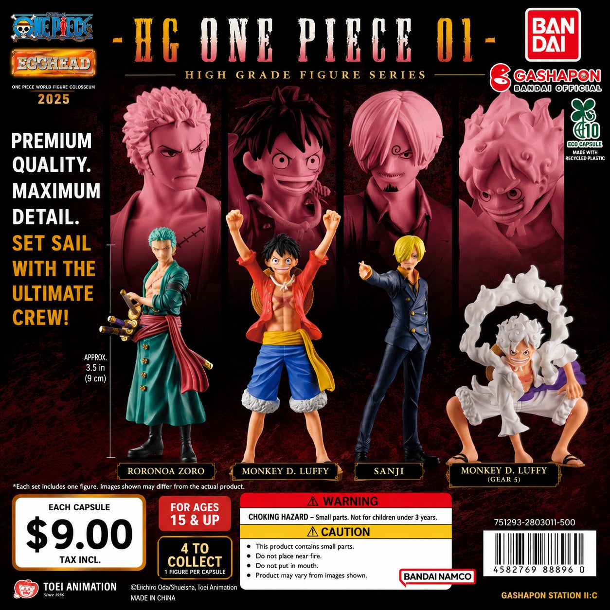 One Piece HG Figure Collection 01 Premium Gashapon Figure
Bring the Straw Hat Pirates to your collection with the One Piece HG Figure Collection 01 from Bandai Gashapon! This premium series features highly detailed, display-quality mini figures of some of One Piece's most iconic characters. With dynamic poses, vibrant paint applications, and impressive sculpting, these figures deliver the quality collectors expect from Bandai's renowned HG (High Grade) line.
Whether you're just starting your One Piece col