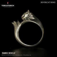 First 4 Figures Dark Souls Ring-Kollektion: Silberner Katzenring (Herren Größe 10-10.5)