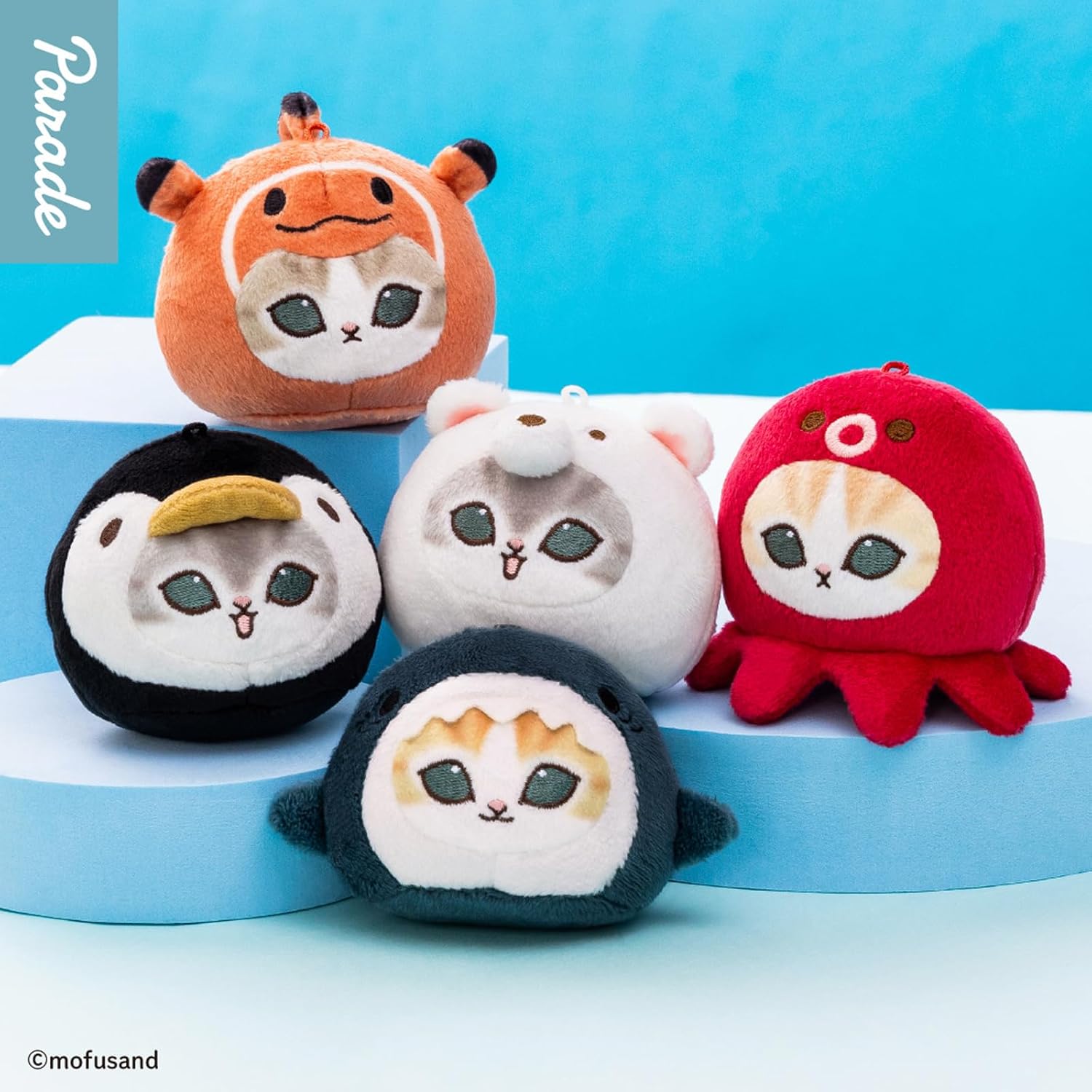 Dive into cuteness with the mofusand Marine Life Meow Face Plush Blind Box!
Each adorable plush features a mischievous mofusand cat dressed up as a charming sea creature — from a playful octopus to a cuddly polar bear, shark, penguin, and clownfish. Soft, round, and irresistibly squishy, these mini plushies capture the whimsical spirit of mofusand’s beloved cat illustrations.
Each blind box contains one randomly packed plush, adding an element of surprise and fun for collectors and fans alike.Perfect as g