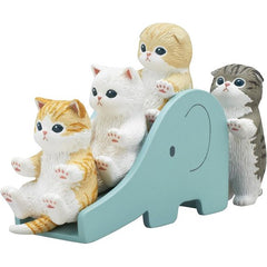 Discover the enchanting world of Mofusand Slide Meow! Each blind box features one irresistibly cute cat figure enjoying a playful ride on its very own tiny elephant slide. Whether it’s poised at the top or mid-swoosh with paws in the air, each pose brings a smile to your face.
With four charming variations to collect, this series adds a touch of whimsy and surprise to any shelf or workspace. Compact, colorful, and full of personality — the perfect mini delight for collectors and cat lovers alike.
Contains