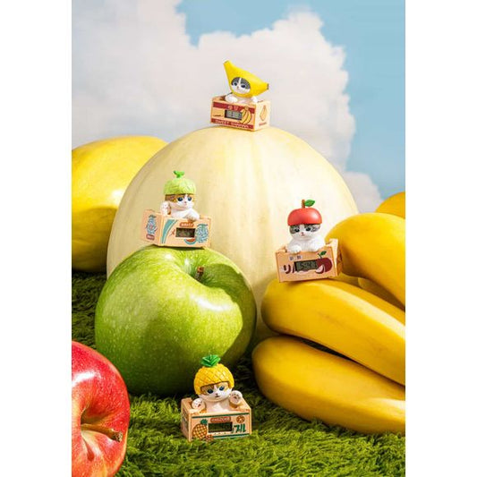 Time to add a juicy twist to your desk! The Mofusand Fresh Fruit Meow Watch Blind Box features adorable cats dressed in fruity costumes—apple, melon, banana, and pineapple—each snuggled in a mini crate with a working digital clock. At just 1.8 inches, these fruity felines are compact, cute, and fully functional!
Each blind box contains a randomly selected fruit-themed cat clock, ready to brighten your space and keep you on schedule. It even includes a temporary battery so your clock starts ticking right out