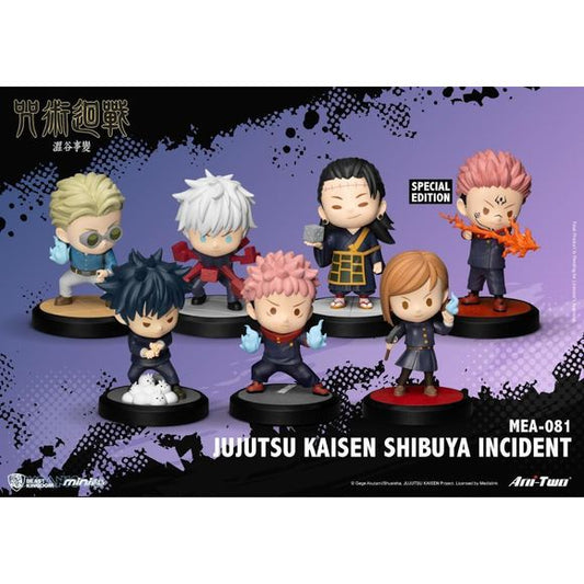 Get ready, Beast Kingdom’s Mini Egg Attack MEA-011 Jujutsu Kaisen Shibuya Incident Blind Box is here! Iconic characters from the anime Jujutsu Kaisen in cute Q-style figures. Approximate height is 3-inches. Special/Secret edition is 1/72 blind box.