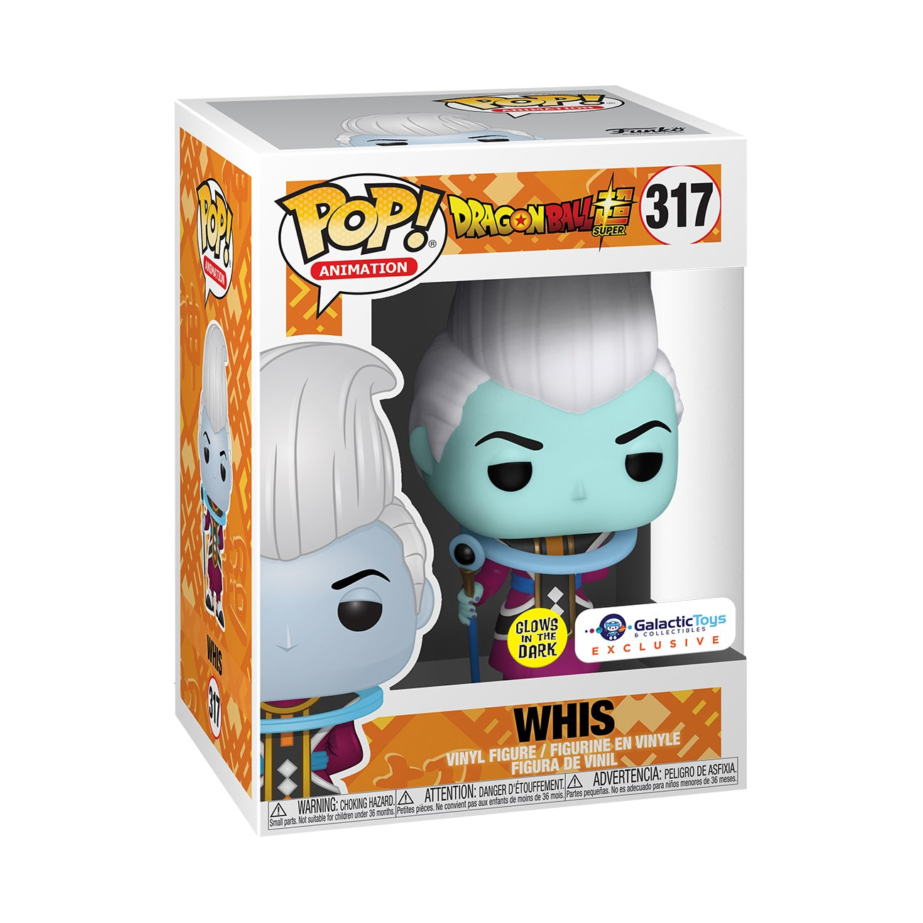 Glow in the Dark Whis a Galactic Toys Exclusive Funko Pop! Dragon Ball fans - this is perfect for your Funko Pop collection!
Ships in a pop protector!